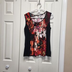 [M] Milano Bold Black Rust Reds Womens Tank Top Size Medium Autumn